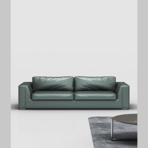 AUM ZC Cherry Color High Level Office PU Leather Fabric Sofa