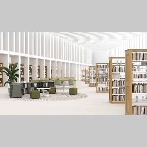 AUM OMS que aprende el estante de los muebles de la biblioteca del espacio para la escuela