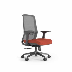 Chaise de bureau en maille rouge AUM ZC, pieds en nylon
