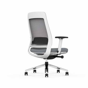 Вращающееся офисное кресло для персонала AUM GT с белым каркасом из полипропилена