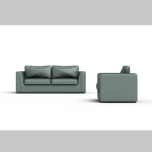 AUM ZC Cherry Color High Level Office PU Leather Fabric Sofa