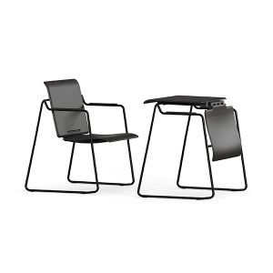 AUMRL Klappbarer Schreibtisch und Stuhl im einfachen Stil in Schwarz für die Schule