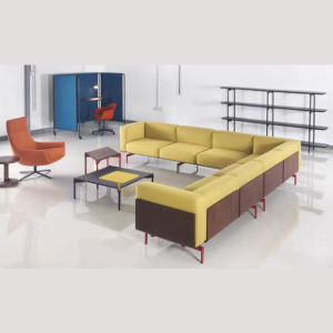 Sofa L Kulit Kantor Kustom AU