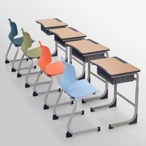 AU School Colourful Desks And Chairs For Libary